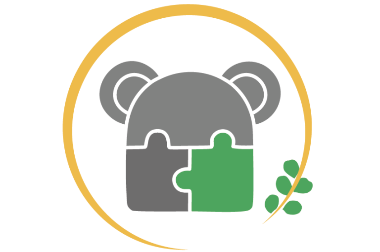 3 Puzzelteile ergeben gemeinsam einen Koalakopf
